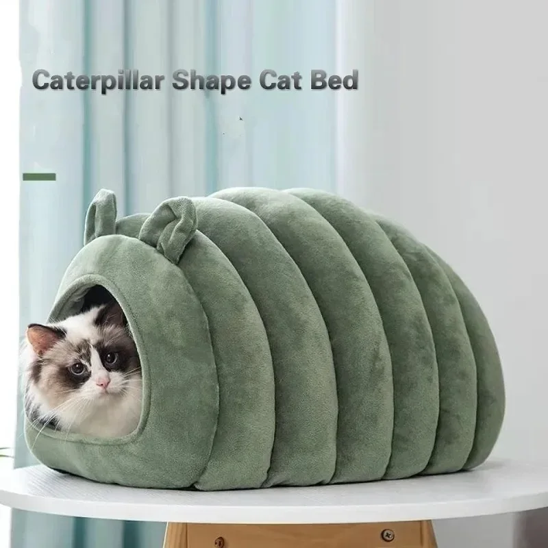 Cats Beds for Winter Pet Supplies Plush House Warm Kitten Goods Cushions Houses and Habitats Things Bed Basket Dog Mat Products