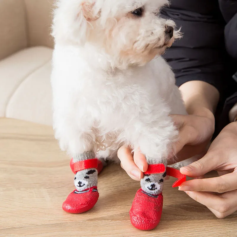 Dog Cat Boots Shoes Socks with Adjustable Waterproof Breathable and Anti-Slip Sole All Weather Protect Paws for Indoor Outdoor - Image 3