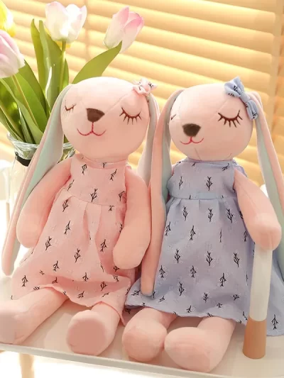 Kawaii Long Ear Rabbit Plush Toys Baby Sleep Comfort Dolls Stuffed Soft Animal Toys Lovely Rabbit for Children Girls Room Decor