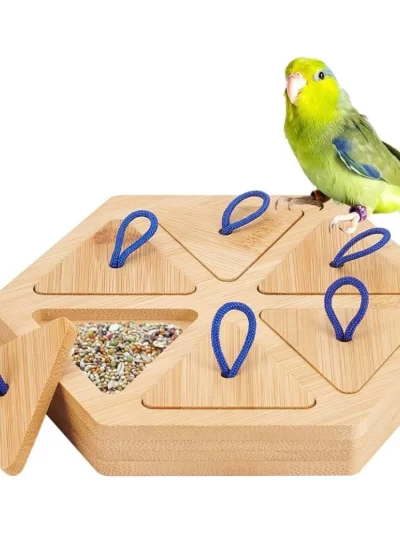 Wooden Bird Foraging Feeder Hexagon Wood Bird Feeder Wooden Platform Feeder Burlywood Outdoor Parrot Bird Feeder Bird