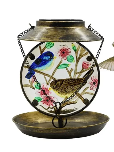 Metal Wild Bird Feeder Chew-Proof Wild Bird Feeder Durable And Weather-Resistant Bright And Warm Light For Wild Birds Easy To