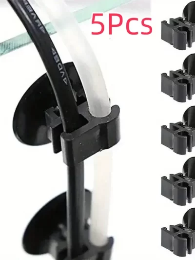 5Pcs Aquarium Accessories Aquarium Suction Cup Clip Fish Tank Oxygen Tube Hose Pump Power Cord Buckle Wire Finisher Suction Cups