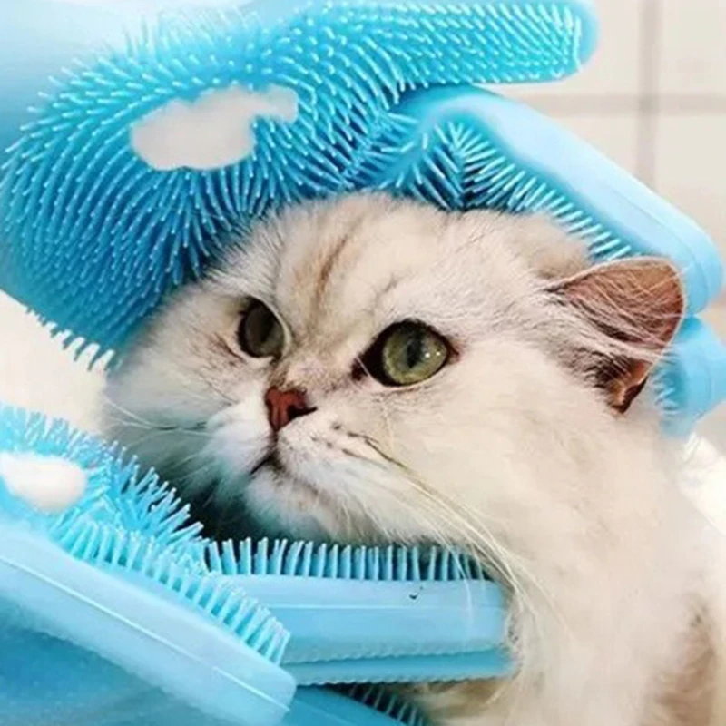 Pet Grooming Bathing Gloves Dog Cat Bathing Shampoo Massaging Cleaning Cleanner Sponge Silicon Hair Removal Glove - Image 5