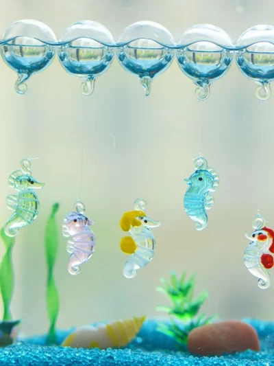 Cartoon Fish Tanks Decor Mini Luminous Simulated Floating Seahorse Aquarium Fish Tank Decoration Pendant Aquarium Accessories