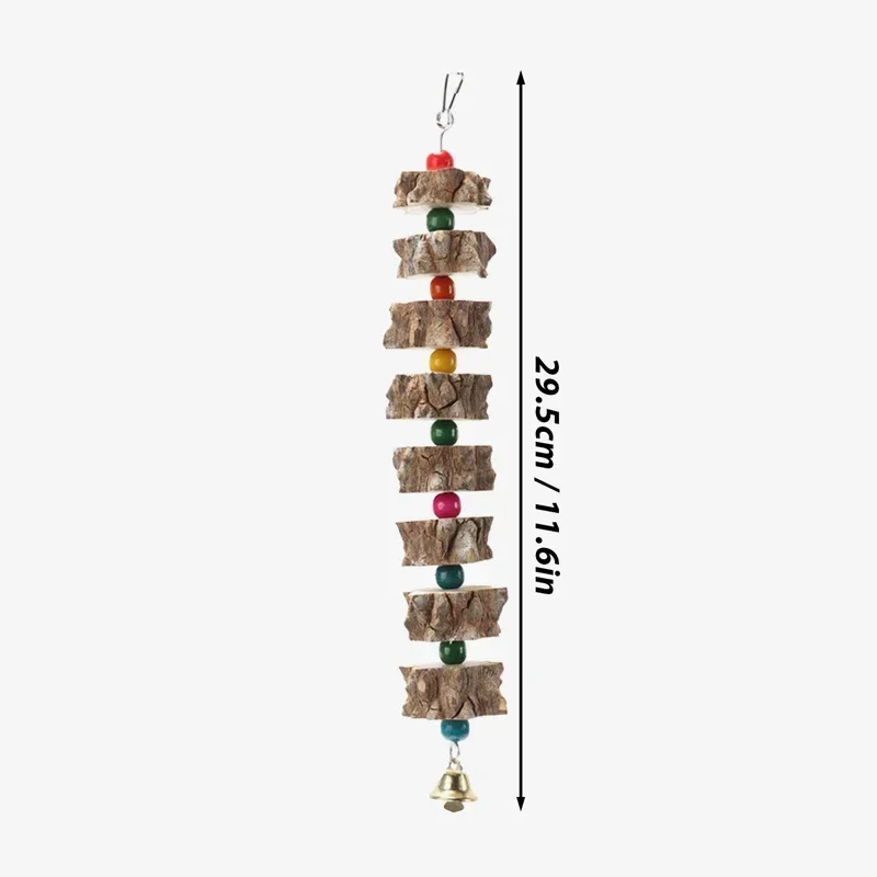 Natural Wooden Parrot Bird Toy Wood Parrot Chew Toy Chewing Cardboard Destroy Birds Toy Bird Cage Decoration Bird Supplies - Image 9