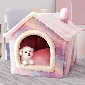 Foldable Dog House Bed Mat Small Medium Pets Warm Winter Cozy Kennel Basket Sofa Cave Nest For Cats Dogs Indoor Outdoor Use