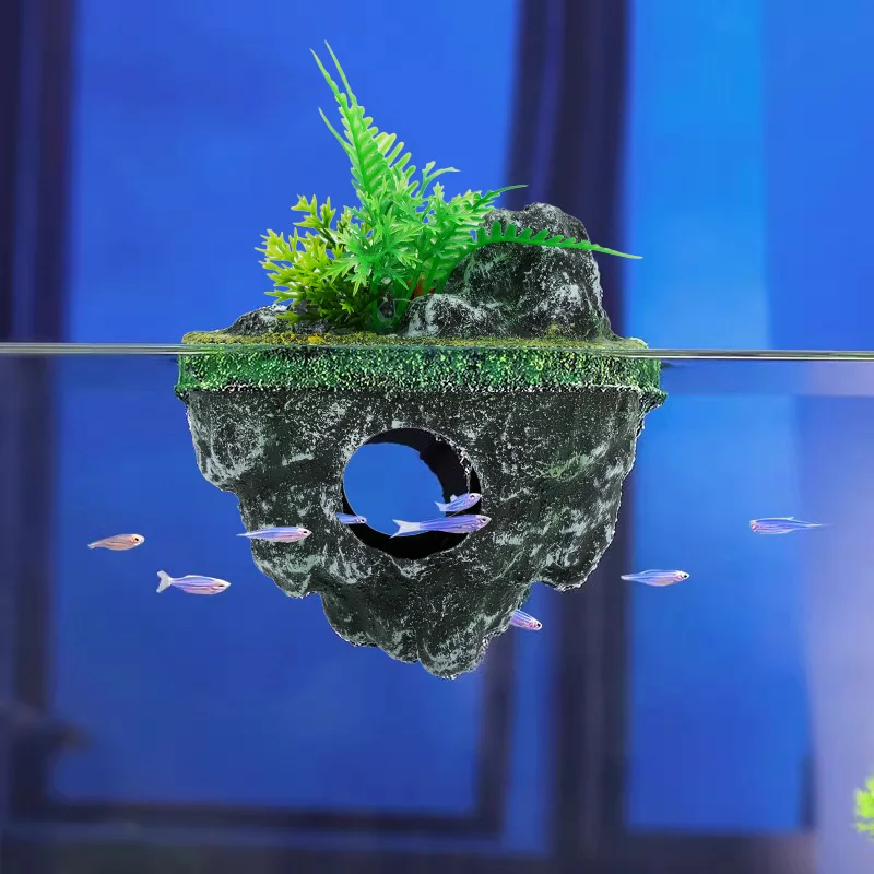 1pcs Suspended Island Fish Tank Decorative Creative Floating Stone Simulation Aquarium Decoration Ornaments Aquarium Accessories - Image 4