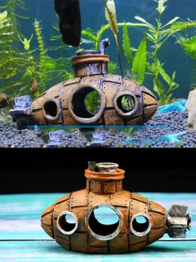 Aquarium Fish Tank Decorations Landscape Submarine Wreck Ship Vintage Resin Design Boat Aquarium Accessories Home Decorations