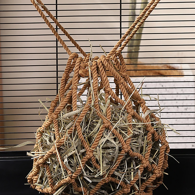 Rabbit Grass Bag Large Capacity Hanging Hay Feeding Sack Dispenser For Dutch Pig Guinea Pig Totoro Rabbit Pet Supplies - Image 7