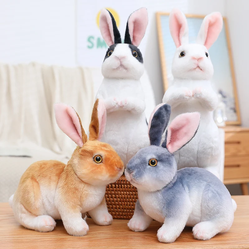 24cm Simulation Cute Rabbit Plush Fur Realistic Kawaii Animal Easter Bunny Rabbit Toy Model Gift Home Decor Beautiful Gift - Image 9