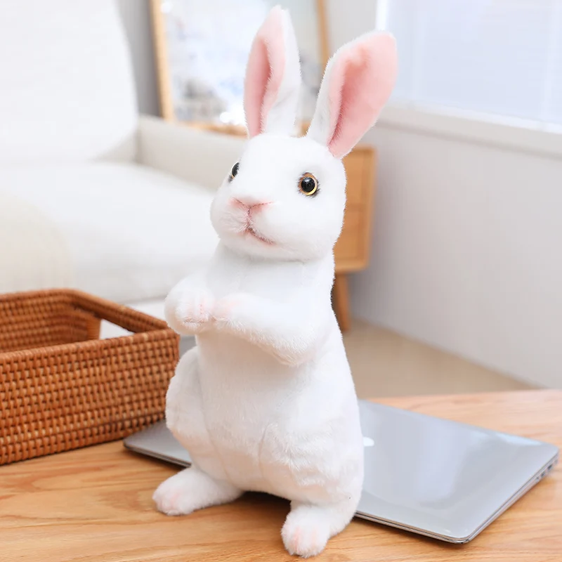 24cm Simulation Cute Rabbit Plush Fur Realistic Kawaii Animal Easter Bunny Rabbit Toy Model Gift Home Decor Beautiful Gift - Image 3