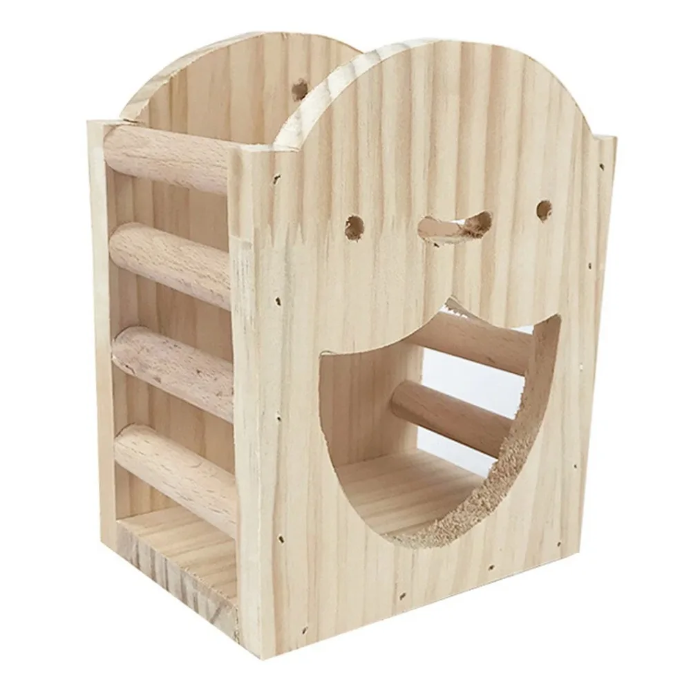 Rabbit Hay Feeder Chinchilla Rabbit Food Dispenser Wooden Cute Shape Bunny Hay Manger Rabbit Hay Rack for Cage - Image 2