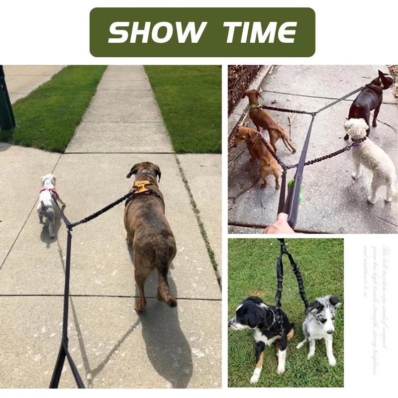 Pet Dog Double Leashes Dog Leash Rope Elastic Extended Pet Leash Belt Outdoor Training for Two Double Small Medium Dogs Lead - Image 6