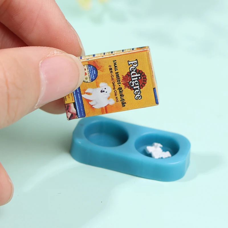 1/12 Dollhouse Miniature Pet Dog Cat Food with Bowl Kitchen Garden Decor Doll House Accessories - Image 10