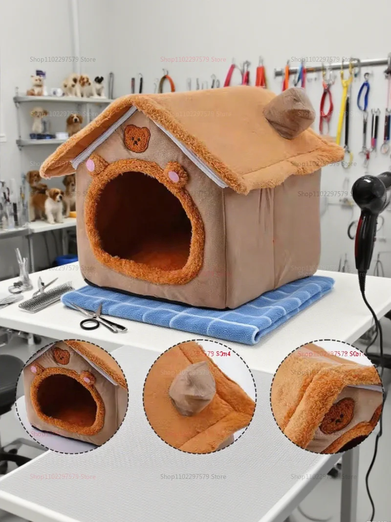2025 New Four Seasons Cat Nest and Warm Dog House Soft Removable Winter Bed Cozy Pet Hideaway Comfortable Pet Sleeping Seat - Image 11
