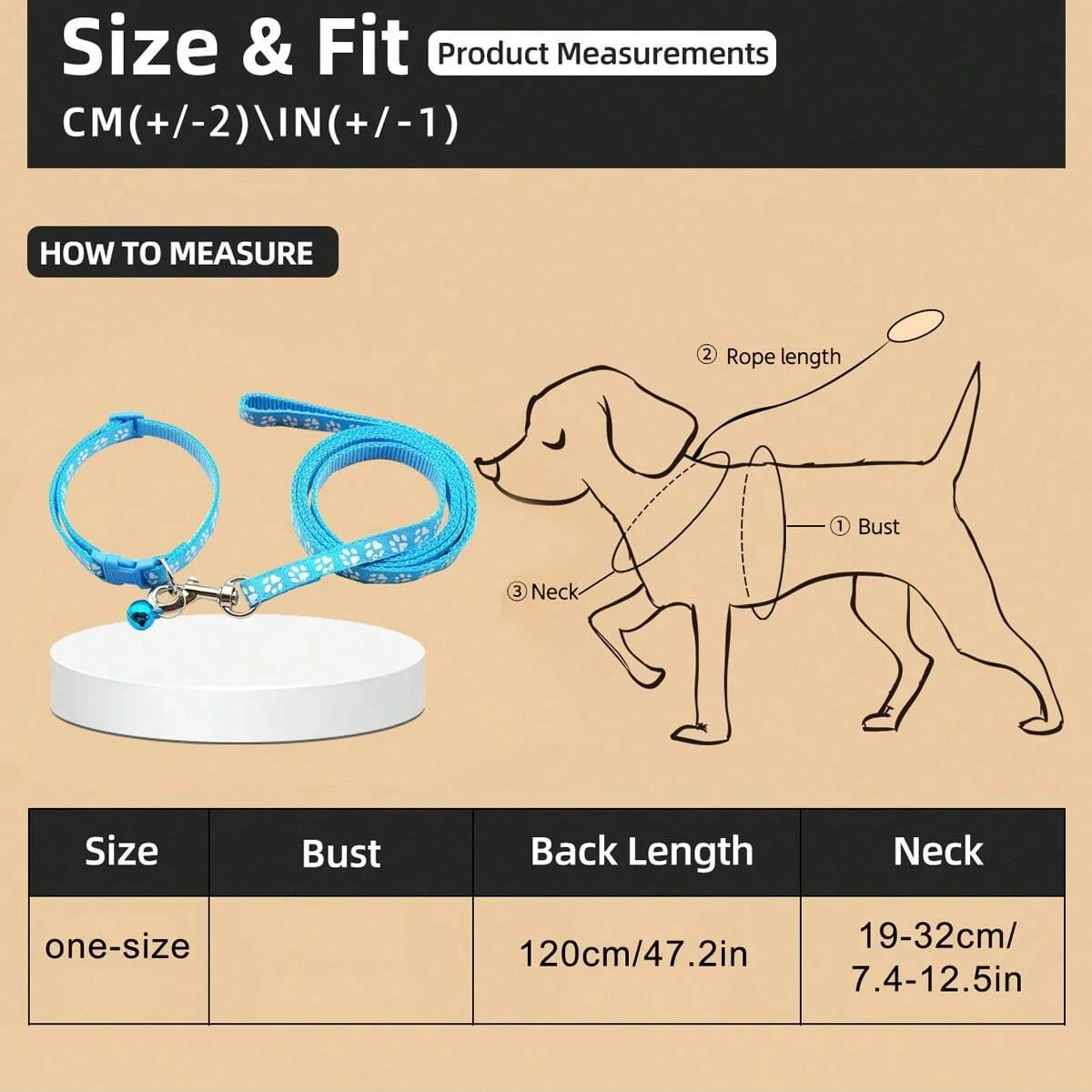 1pc-Cartoon dog leash and collar set, dog leash and collar durable walking pet supplies - Image 5