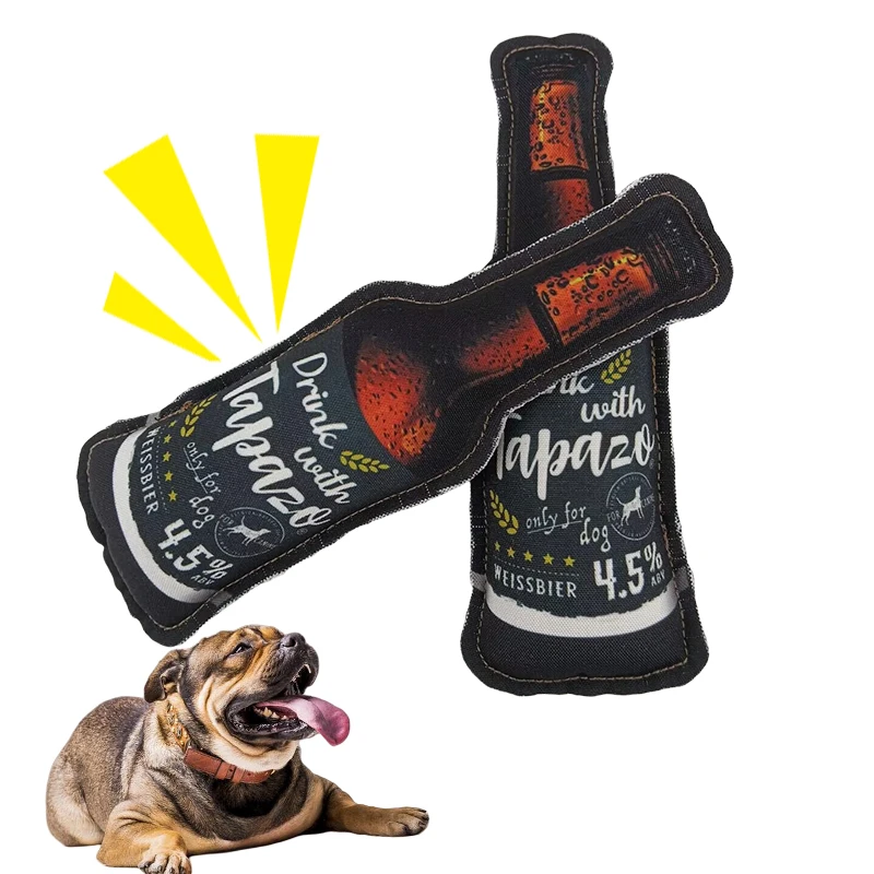 Pet Filled Toys For Dogs Funny Plush Dog Toys Featuring Tapazo Weissbire Beer Bottle With Squeaky Sound Chew Interactive Toy - Image 10
