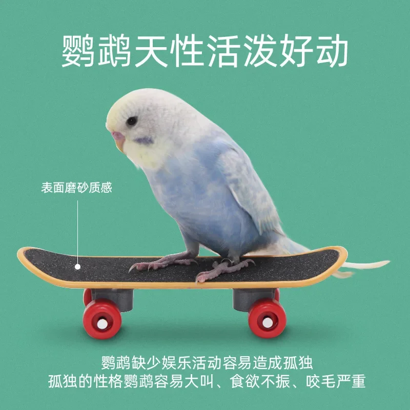 Parrot Mini Scooter Birds Swing Training Skateboard Pet Interactive Toys Claw Grinding Toy Bird Supplies Accessories - Image 2