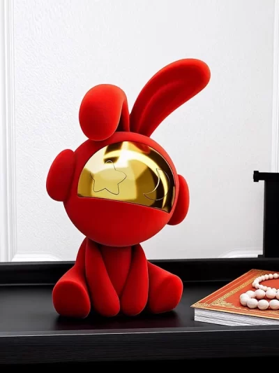 Rabbit Figurine Luxury Resin Living Room Decoration Miniature Modern Table Ornament Figurine Nordic Creative Design Miniature