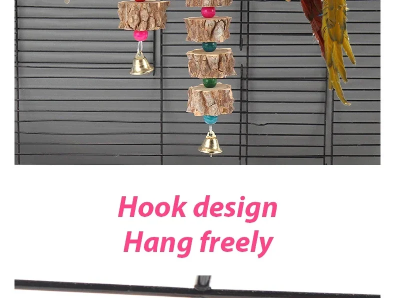 Natural Wooden Parrot Bird Toy Wood Parrot Chew Toy Chewing Cardboard Destroy Birds Toy Bird Cage Decoration Bird Supplies - Image 14