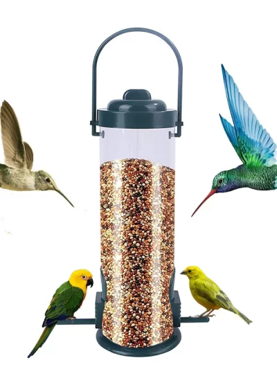 Pet Bird Feeder Food Dispenser Outdoor Hanging Multiple Holes Bird Feeder Small Bird Automatic Foot Feeding Tool Bird Supplies
