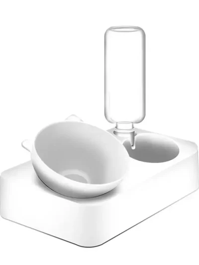 Automatic Feeder Pet Supplies with Double Bowl (Food and Water Dispenser) Raised Stand Dish Bowls for Dog and Cat