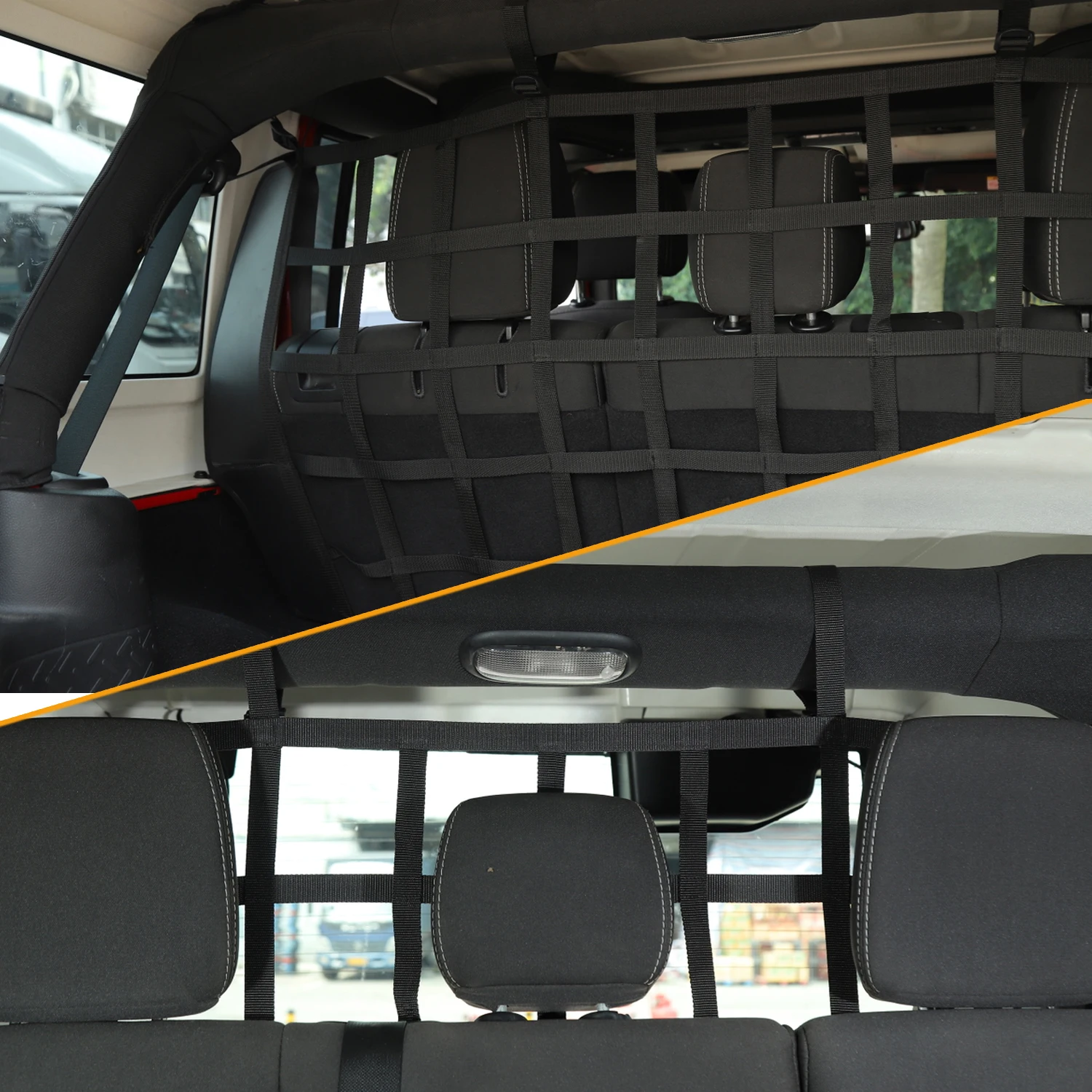 Car Dog Barrier Protector Divider Pet Net Trunk Safety Mesh for Jeep Wrangler JK JL Gladiator JT 2007-2025 Interior Accessories - Image 6