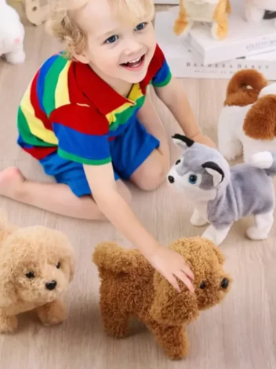 Baby Toy Dogs That Walks and Barks Tail Wagging Plush Interactive Electronic Pets Puppy  Montessori Toys for Girls Toddlers Kids