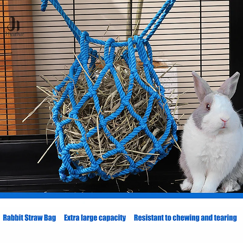 Rabbit Grass Bag Large Capacity Hanging Hay Feeding Sack Dispenser For Dutch Pig Guinea Pig Totoro Rabbit Pet Supplies - Image 2