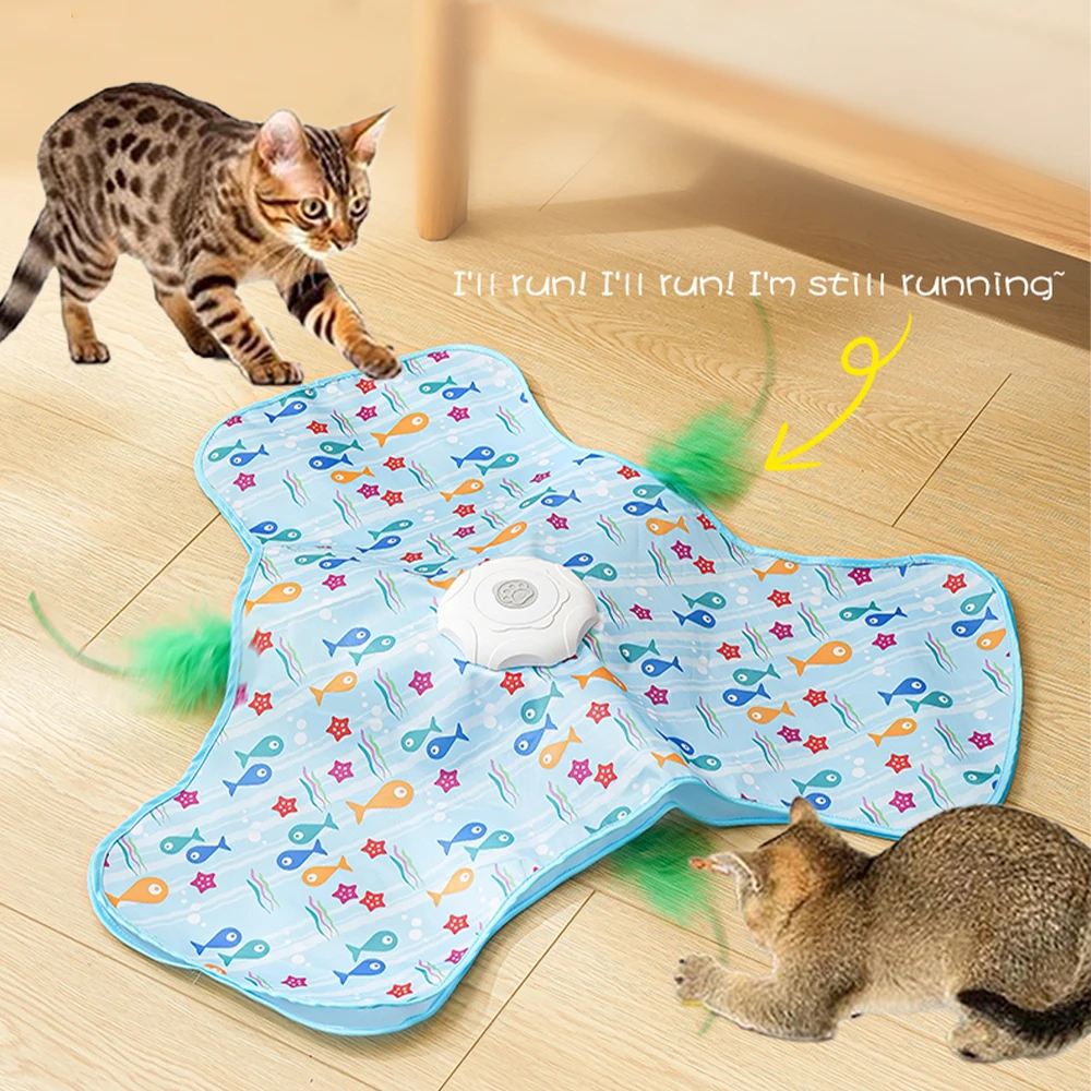 Pet Toys Smart Interactive Cat Toys Self-Rolling Bag Chaser Rechargeable Hunting Ball Hide & Seek Mouse Game & AI Feather Teaser - Image 4