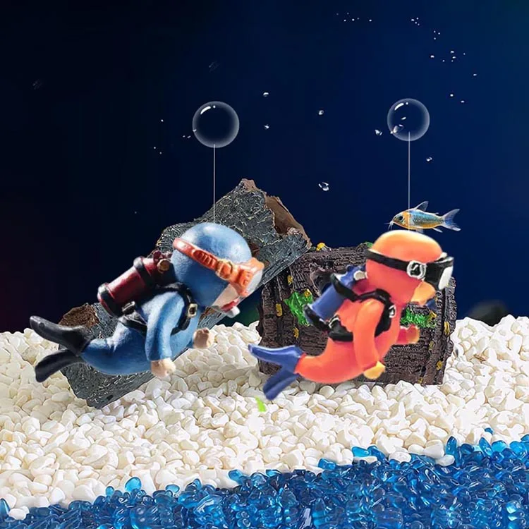 Fish Tank Decoration Resin Landscaping Small Ornaments Mini Diver Glow Aquarium Decor Floating Ball Aquarium Accessories - Image 15