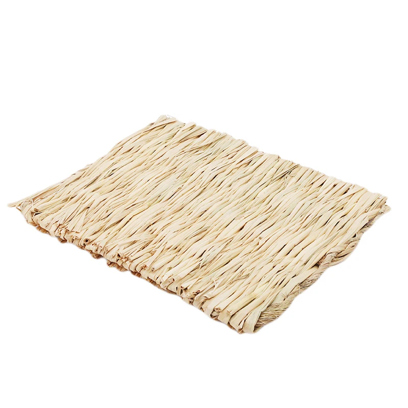 Rabbits Bunny Grass Mat Small Animal Woven Hay Mat Natural Straw Bedding Resting Cage Mat For Guinea Pig Chinchilla Hamster Rat - Image 5