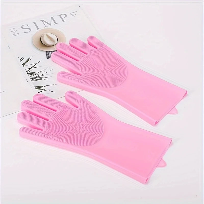 Pet Grooming Cleaning Gloves Dog Cat Bathing Shampoo Glove Scrubber Magic Dishwashing Cleanner Sponge Silicon Hair Removal Glove - Image 7