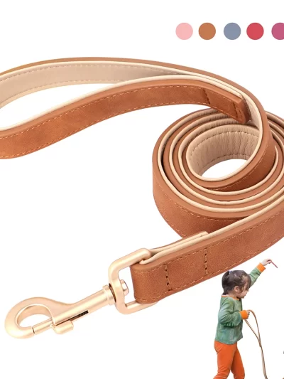 120cm Pet Dog Leash Soft PU Leather Padded Handle Dogs Lead Leash for Dog Walking Training German Shepherd Golden Retriever