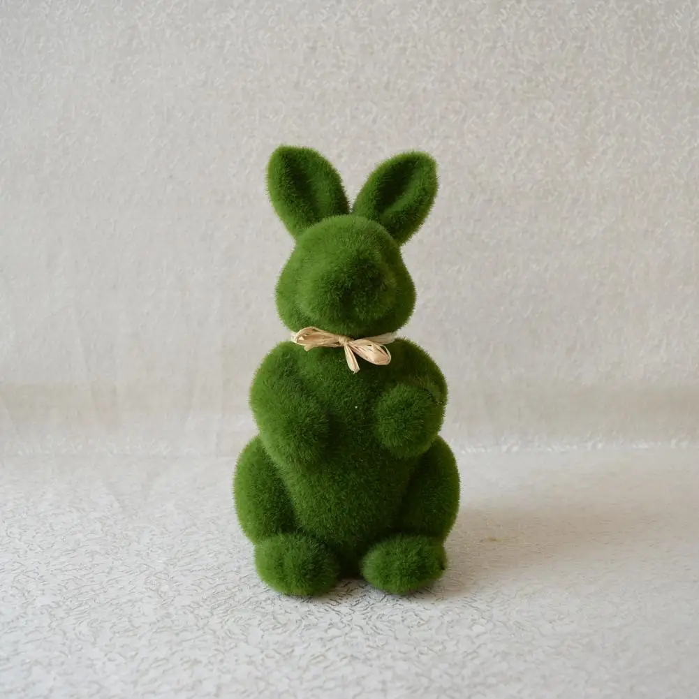 Lovely Rabbit Ornament Cute Easter Decoration Bunny Miniature Figurines Miniature Landscape Home Decor Mini Rabbit Model Toy - Image 4