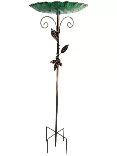 Metal Bird Bath Feeder Freestanding Garden Birdbath Adjustable Height Bird Feeder for Backyard Yard Patio Outdoors Garden