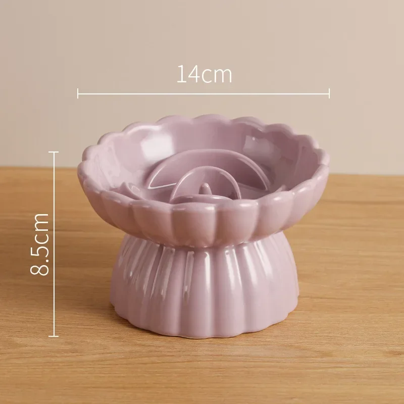 Cat Food Bowl Ceramic Elevated Cats Small Dogs Slow Feed Bowls Anti-choking Pet Eating Feeders Anti-gulping Puppy Supplies - Image 12