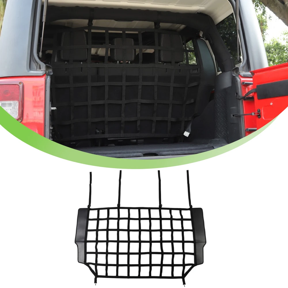 Car Dog Barrier Protector Divider Pet Net Trunk Safety Mesh for Jeep Wrangler JK JL Gladiator JT 2007-2025 Interior Accessories