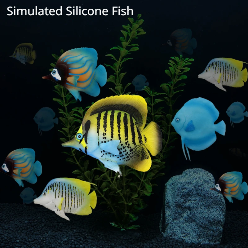 Simulated Silicone luminous Fish Marine Tropical Fish Plastic Immortal Pseudofish Decoration Landscape Fish Aquarium Supplies