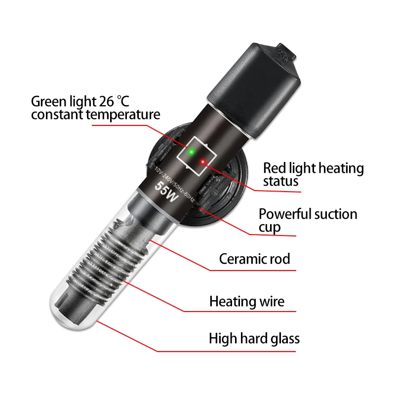 Aquarium Accessories 50W 100W Fish Tank Heating Rod Freshwater Glass Heater on selling - Image 9