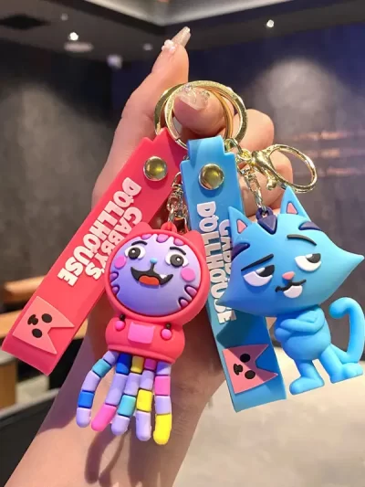 Cat Keychain Accessories For Bag Charms Doll Keyring Women Gabbys Dollhouse Car Key Chain Llaveros Anime Gato Jewelry Wholesale