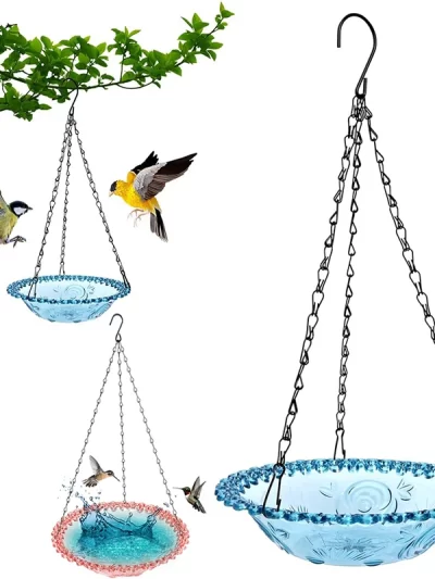 Hanging Bird Bath Hanging Bird-Feeder- Garden BirdBath Tray Wildlife Feeder Plate Water Bowl or Water Bowl for Garden Decoration