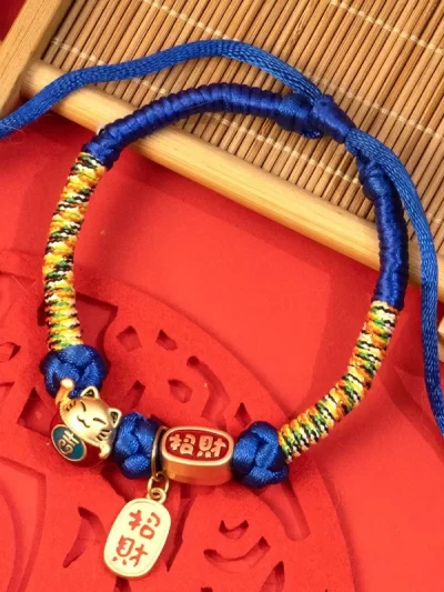 Adjustable Pet Necklace Hand Knitted Fortune Cat and Dog Collar Bell Pendant Kitten and Puppy Pet Accessories