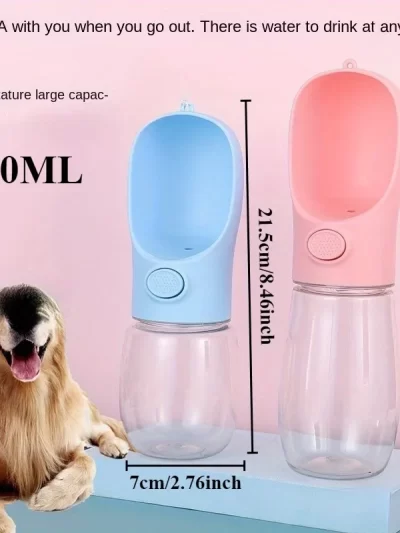 1PC Pet Supplies Portable Dog Water Bottle  Leak-proof pet drinking bottle with bowl, suitable for travel and outdoor activities