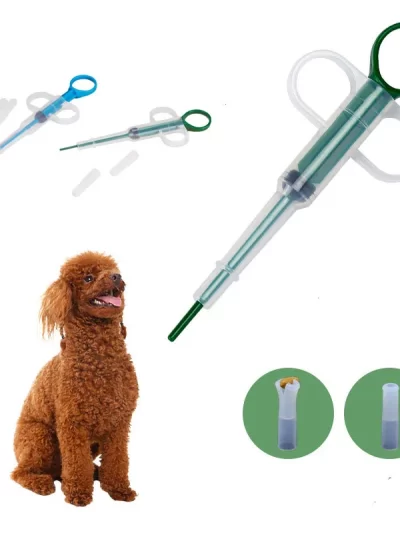 2 Heads Pet Syringe Tablet Pill Gun Piller Push Dispenser Medicine Water Milk Syringe Dog Cat Tube Feeder Dog Cat Accessories