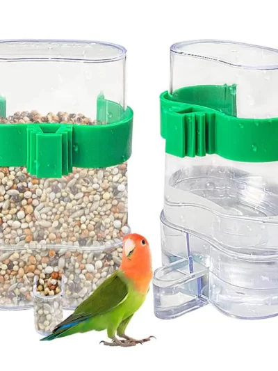 Bird Water Drinker Feeder Container Automatic Pet Feeder Birdcage Hanging Bowl Water Bottle Parrot Drinking Water Food Dispenser