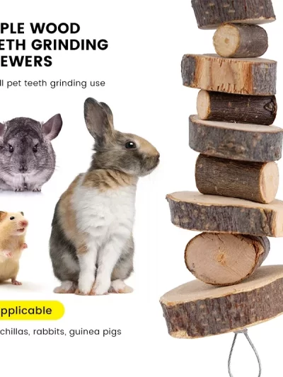 Hamster Rabbit Chew Toy Natural Wood Sticks for Small Pet Chinchilla Guinea Pigs Squirrels Tooth Grinding Toy Pet Supplies