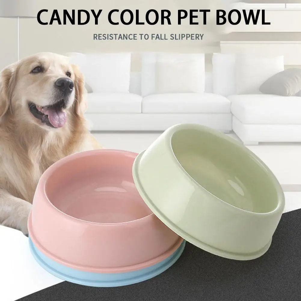 Pet Supplies Candy Colored Plastic Dog Bowl Cat Bowl Bowl Pet Cat Tableware Bowl Bowl Single Small T7Y6 - Image 3