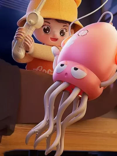 Electric Dancing Squid Auto-Sensing Obstacle Avoidance Electronic Pet with Music and Light Rechargeable Interactive Toy Gifts