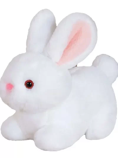 20CM Cute Little Rabbit Plush Toy White and Pink Super Soft and Soothing Animal Rabbit Doll as a Birthday and Christmas Gift